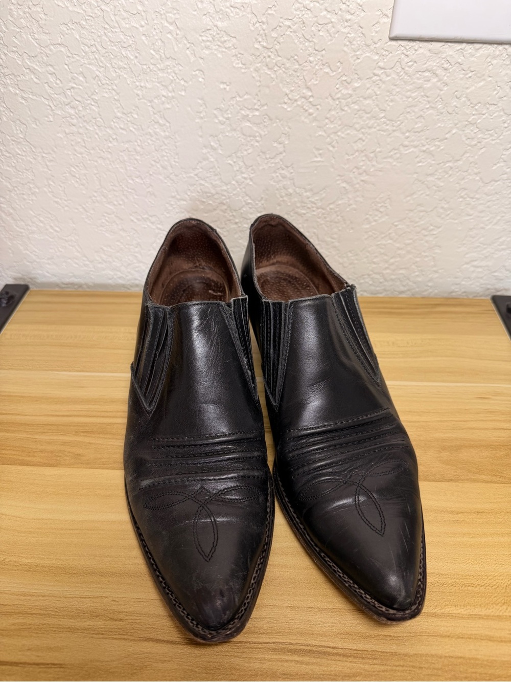 Vintage Guess by Georges Marciano Black  Leather Slip-On Boots Shoes W10/M8 80’s